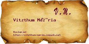 Vitzthum Mária névjegykártya